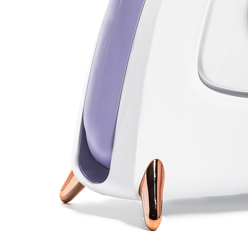Luxury Shoe Care Station - UV Sterilization & Golden Touch Control, Modern Violet/White Design for Sneakerheads #SmartAppliances #HomeTech