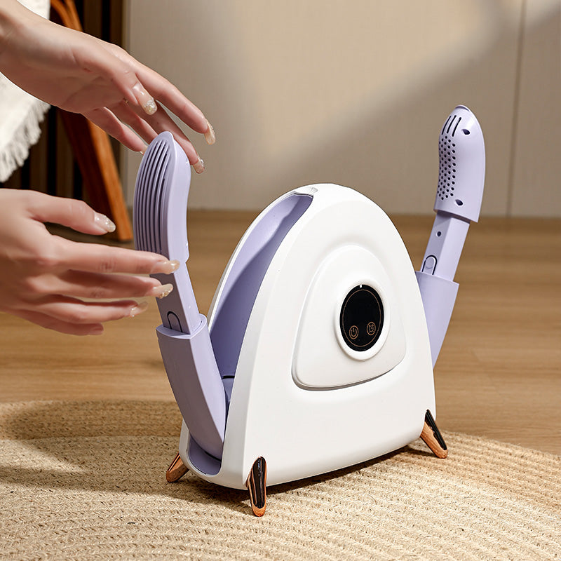 Luxury Shoe Care Station - UV Sterilization & Golden Touch Control, Modern Violet/White Design for Sneakerheads #SmartAppliances #HomeTech