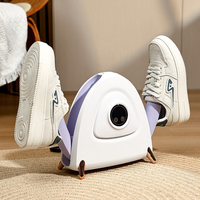 Luxury Shoe Care Station - UV Sterilization & Golden Touch Control, Modern Violet/White Design for Sneakerheads #SmartAppliances #HomeTech