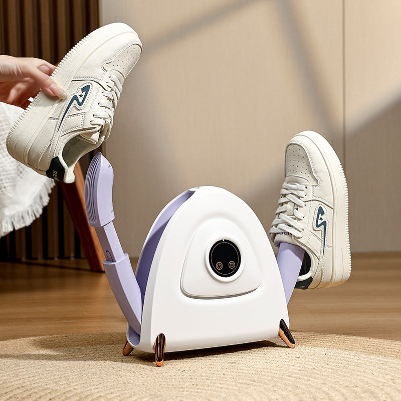 Luxury Shoe Care Station - UV Sterilization & Golden Touch Control, Modern Violet/White Design for Sneakerheads #SmartAppliances #HomeTech