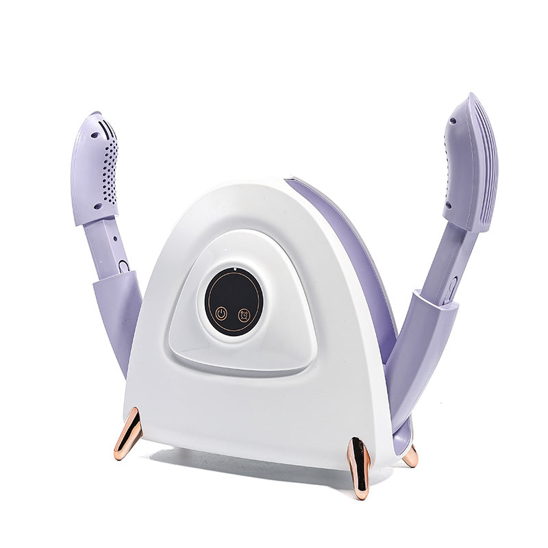 Luxury Shoe Care Station - UV Sterilization & Golden Touch Control, Modern Violet/White Design for Sneakerheads #SmartAppliances #HomeTech