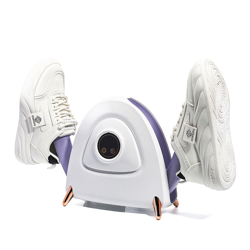 Luxury Shoe Care Station - UV Sterilization & Golden Touch Control, Modern Violet/White Design for Sneakerheads #SmartAppliances #HomeTech